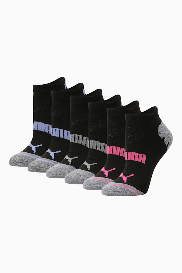 Half-Terry Low-Cut Women's Socks [3 Pairs], BLACK / PINK, extralarge